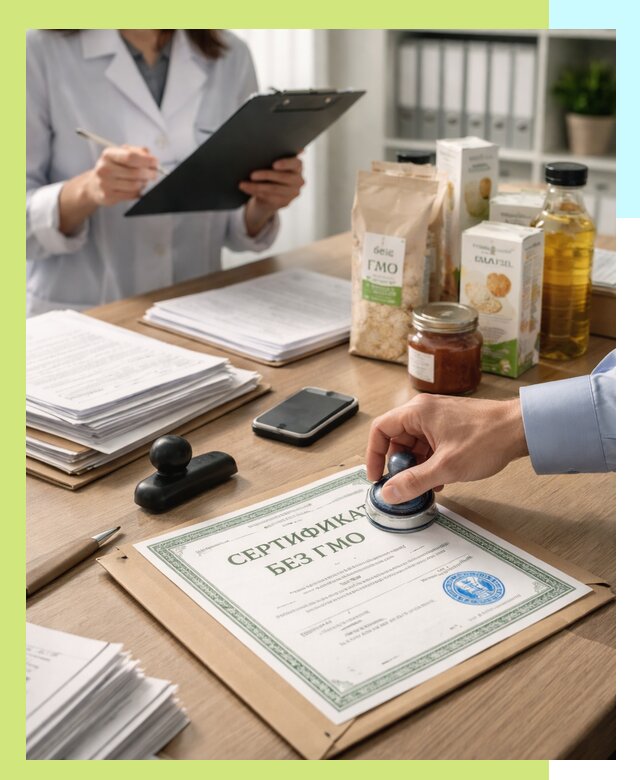 Получение сертификата Без ГМО для продукции в Ревде